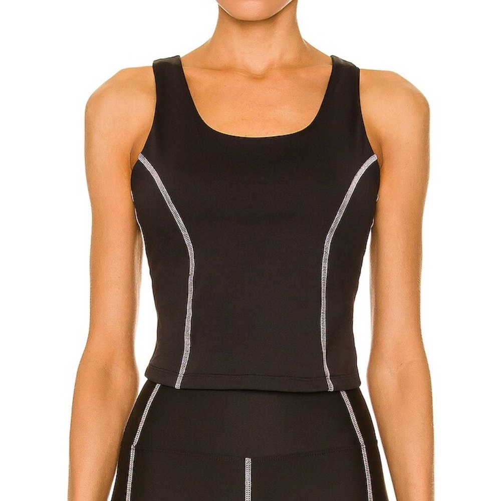 Year of Ours Tread Crop Top Racerback Black White XS - Picture 1 of 6